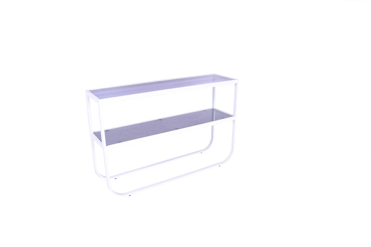 Rocker sidebord - 110 × 30 cm - grå, hvid - billede 1