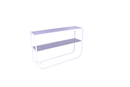 Rocker sidebord - 110 × 30 cm - grå, hvid - billede 1