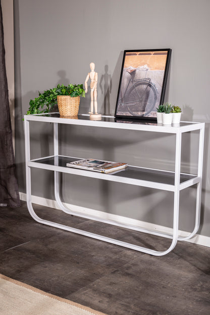 Rocker sidebord - 110 × 30 cm - grå, hvid - billede 6