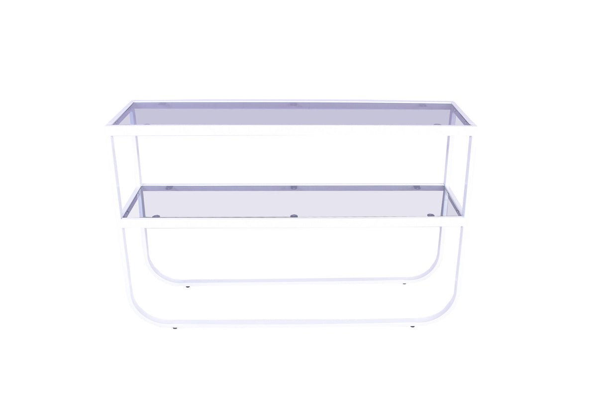 Rocker sidebord - 110 × 30 cm - grå, hvid - billede 3