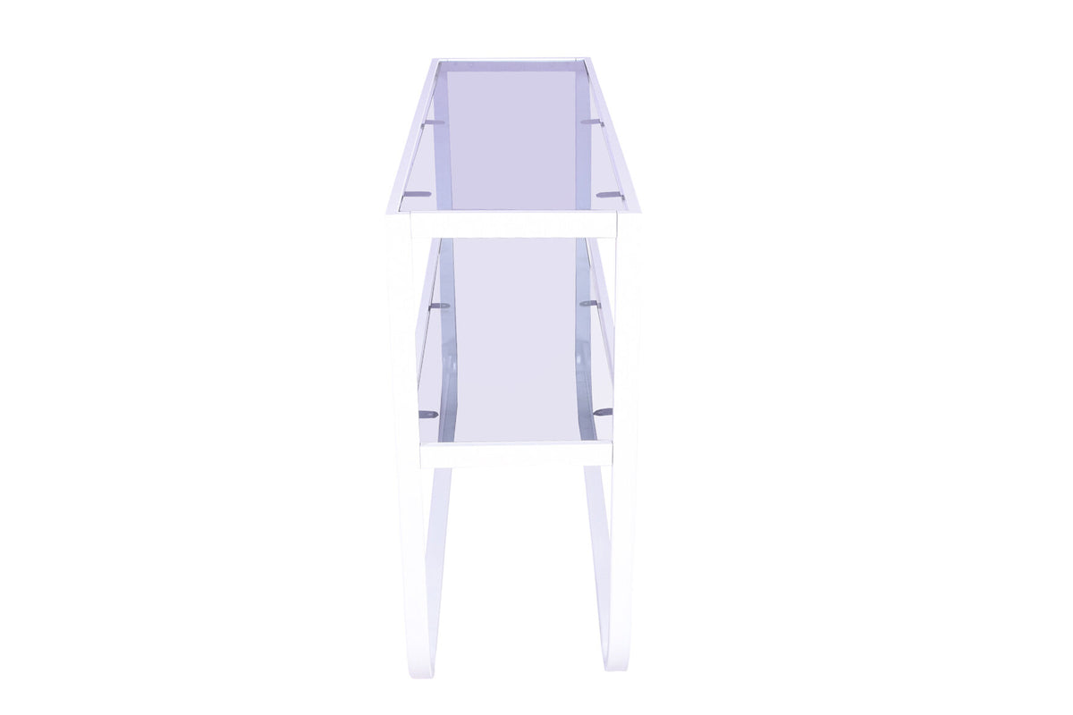 Rocker sidebord - 110 × 30 cm - grå, hvid - billede 4