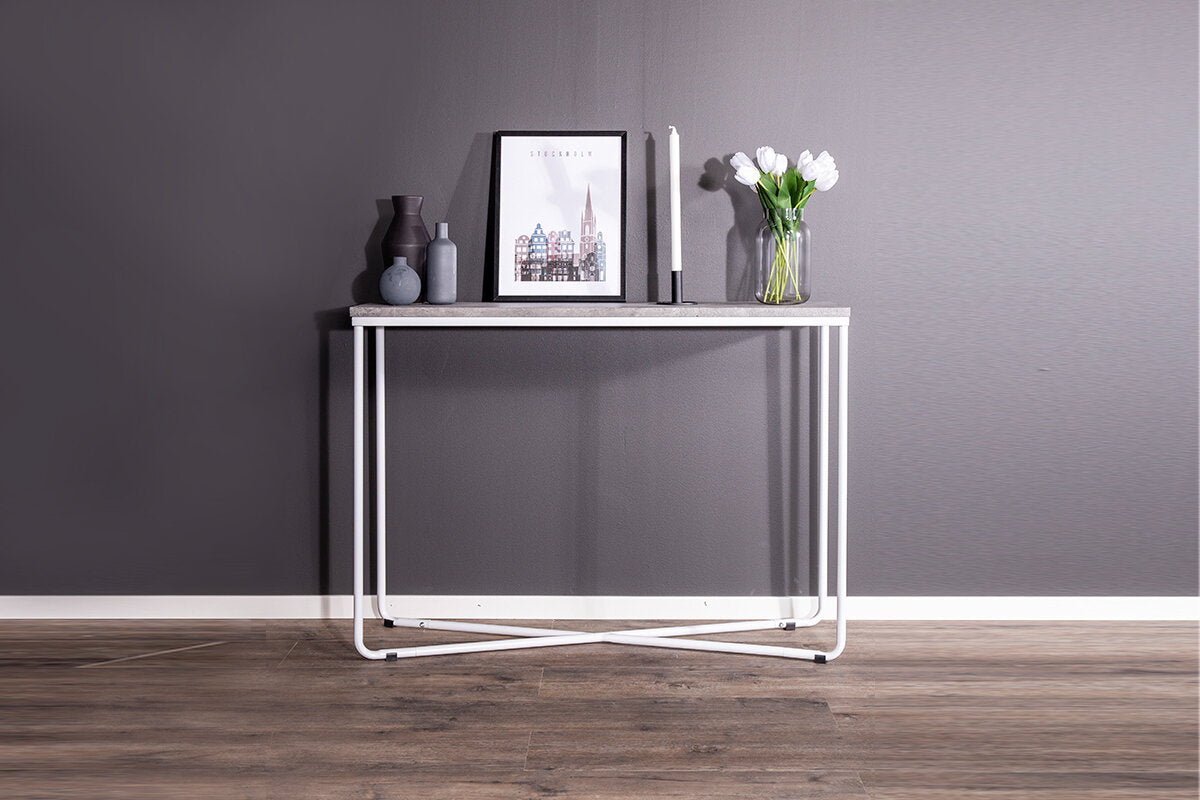 Palace sidebord - 110 × 30 cm - hvid, mørkegrå, grå - billede 4