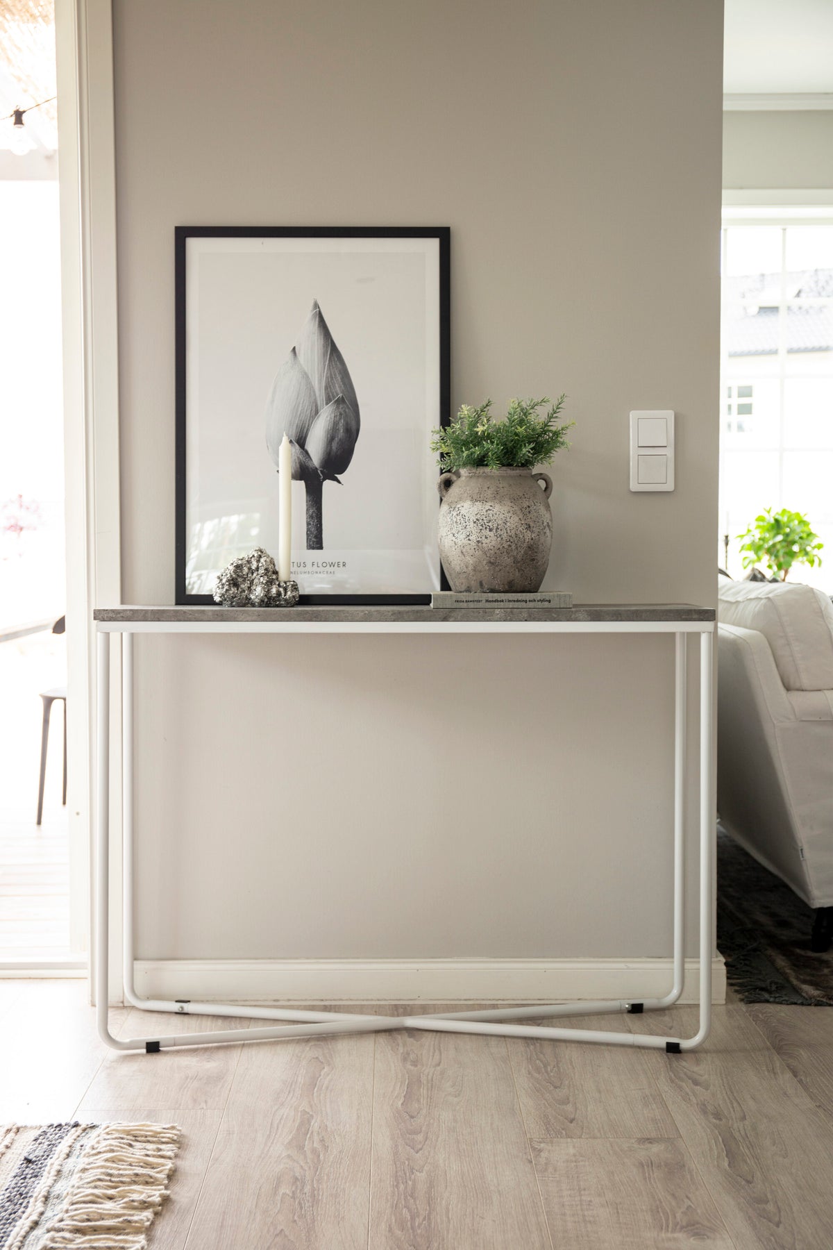 Palace sidebord - 110 × 30 cm - hvid, mørkegrå, grå - billede 9