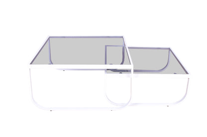 Rocker sofabord - 81 × 81 cm - grå, hvid - billede 1
