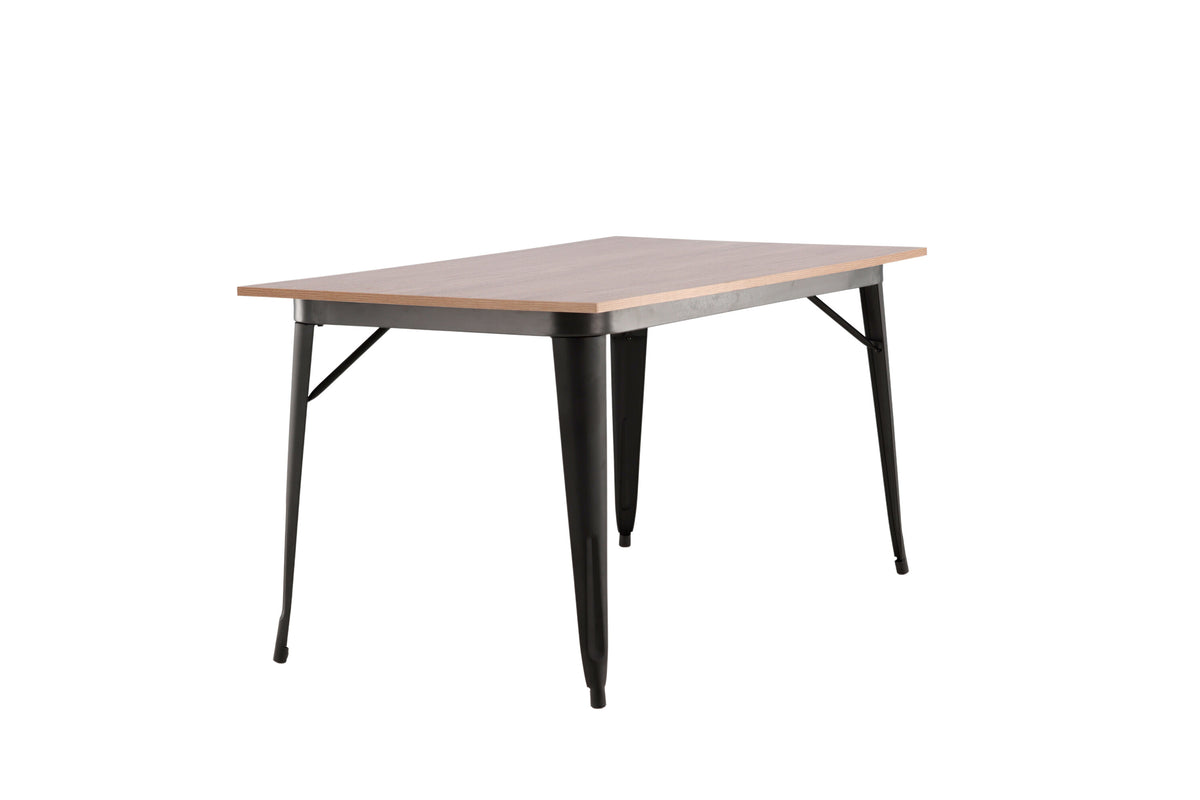 Tempe spisebord - 140 × 80 cm - valnøddefarvet, sort - billede 2