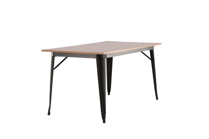 Tempe spisebord - 140 × 80 cm - valnøddefarvet, sort - billede 2