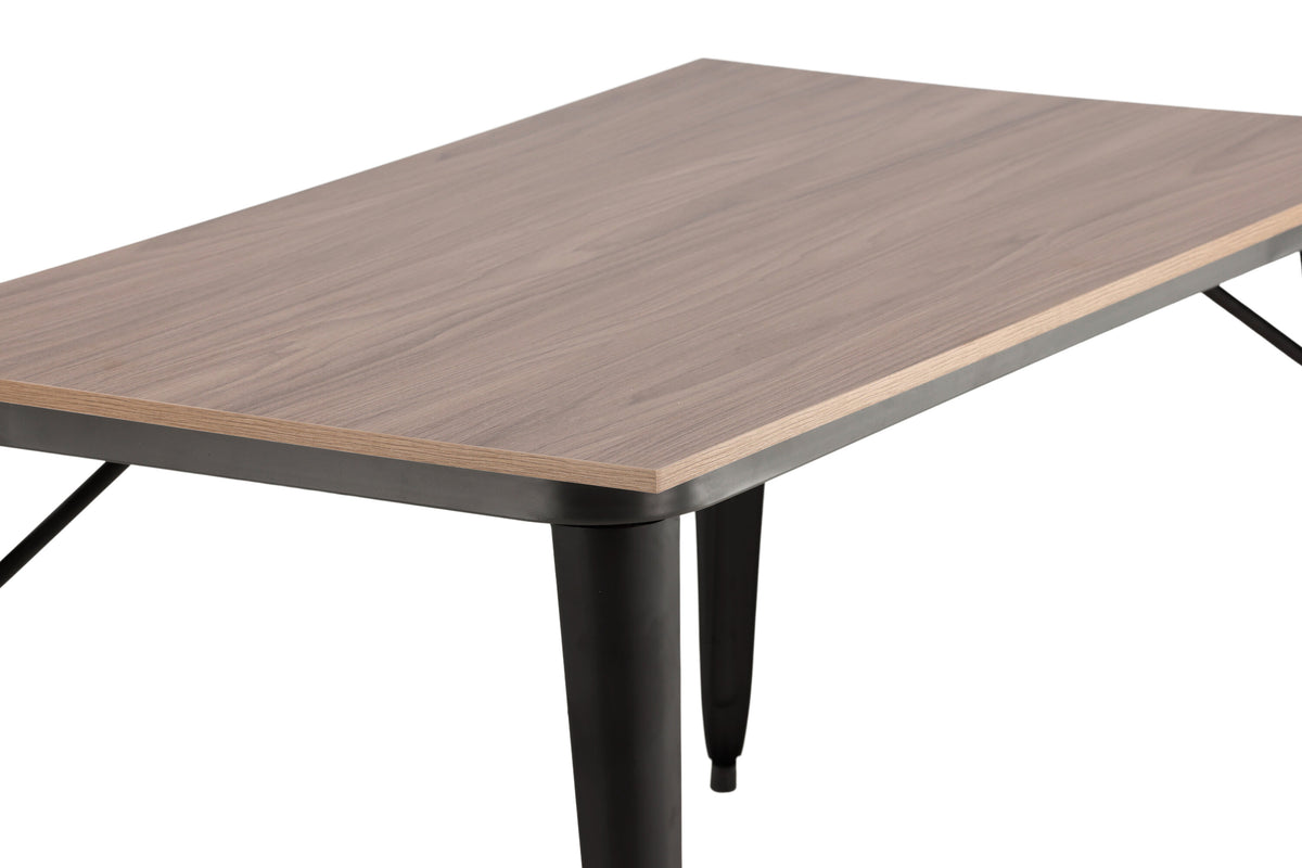 Tempe spisebord - 140 × 80 cm - valnøddefarvet, sort - billede 4