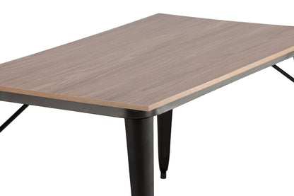 Tempe spisebord - 140 × 80 cm - valnøddefarvet, sort - billede 4
