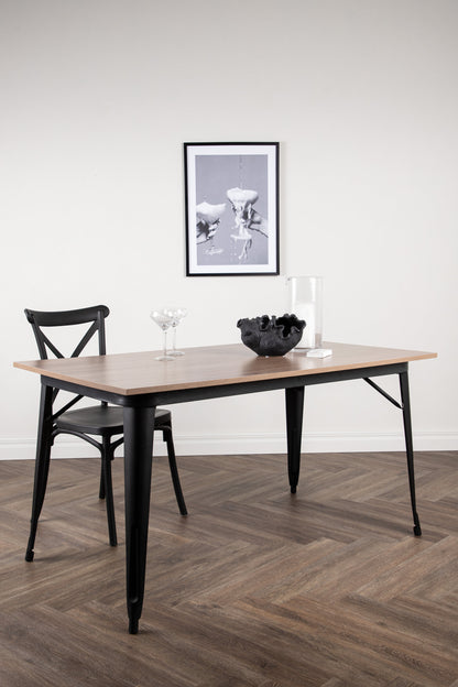 Tempe spisebord - 140 × 80 cm - valnøddefarvet, sort - billede 18
