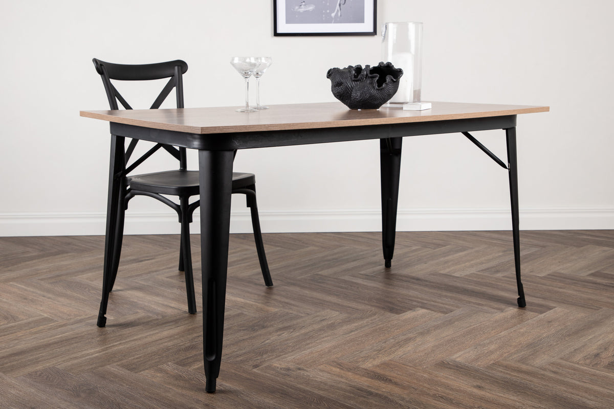 Tempe spisebord - 140 × 80 cm - valnøddefarvet, sort - billede 14