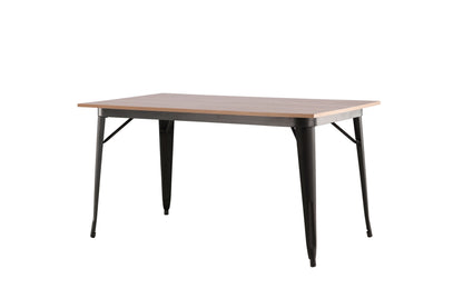 Tempe spisebord - 140 × 80 cm - valnøddefarvet, sort - billede 6