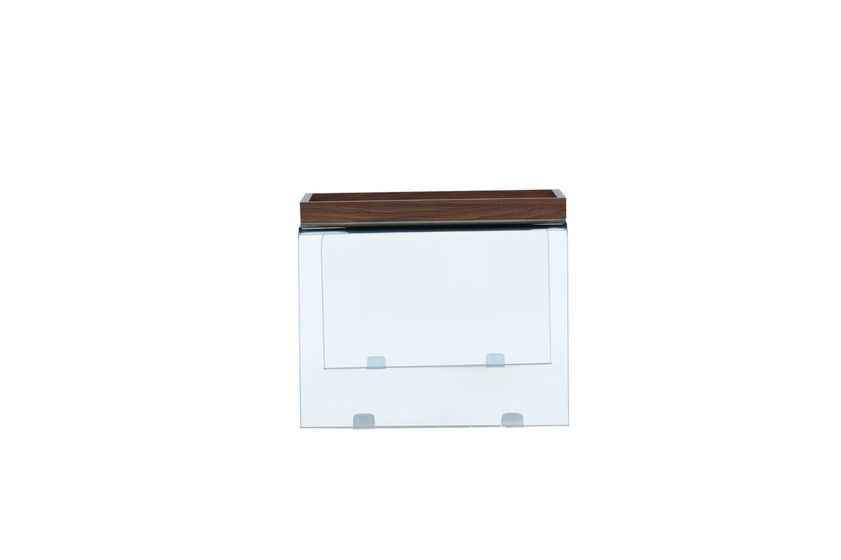 Telemark sofabord - 110 × 50 cm - transparent, valnøddefarvet - billede 10