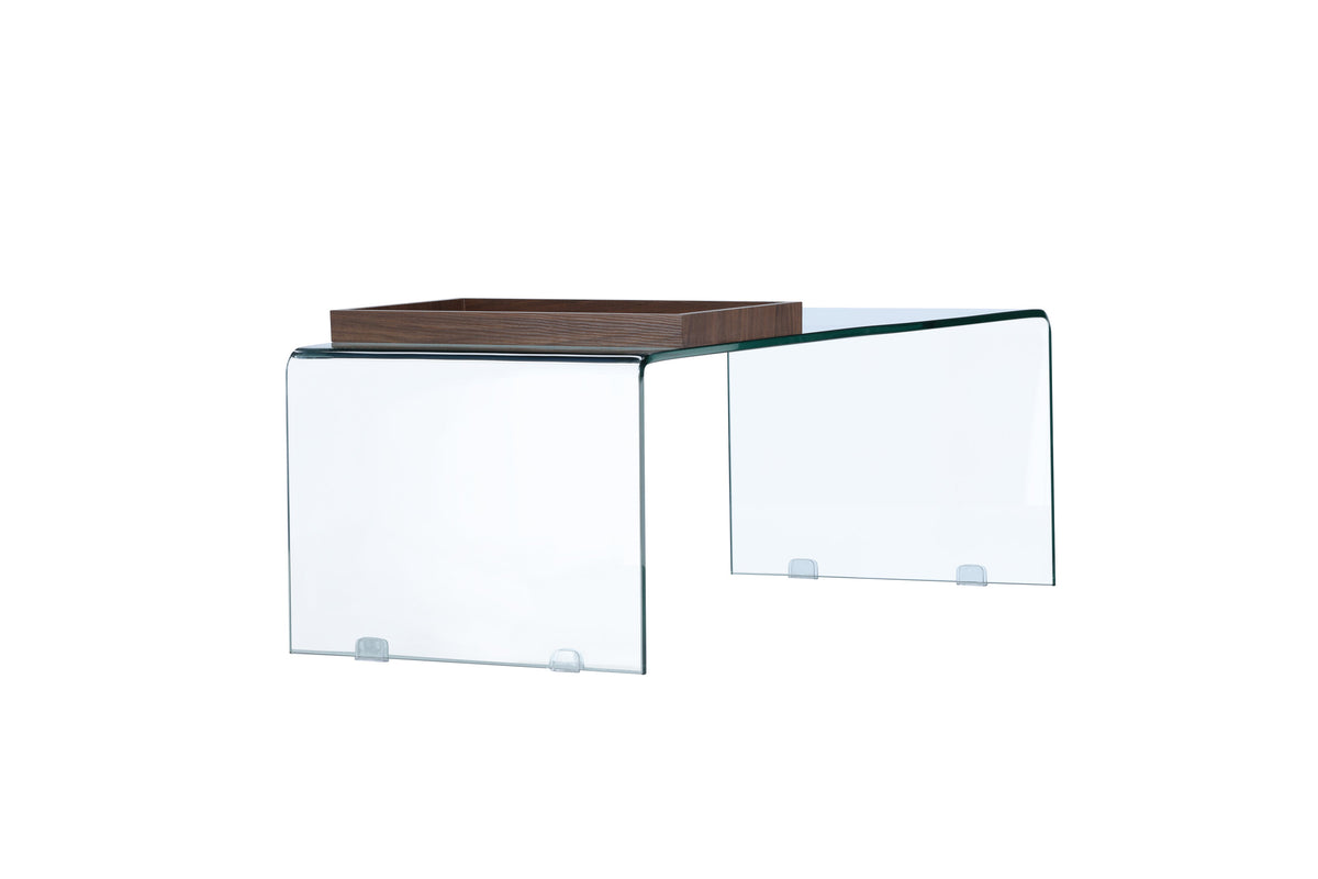 Telemark sofabord - 110 × 50 cm - transparent, valnøddefarvet - billede 11