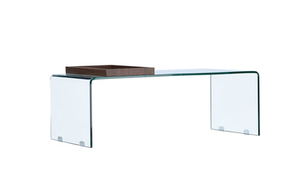 Telemark sofabord - 110 × 50 cm - transparent, valnøddefarvet - billede 12