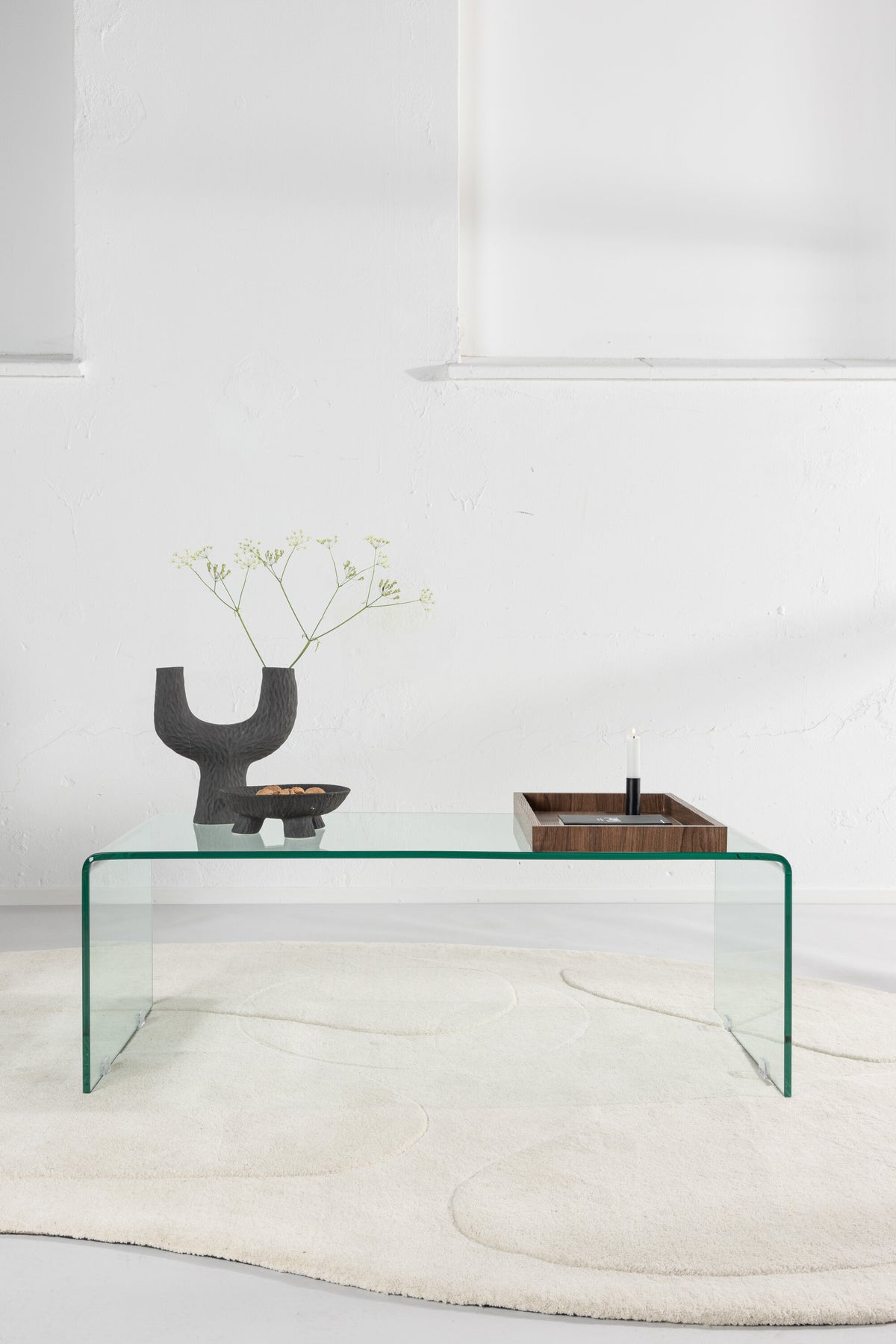 Telemark sofabord - 110 × 50 cm - transparent, valnøddefarvet - billede 17