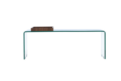Telemark sofabord - 110 × 50 cm - transparent, valnøddefarvet - billede 1
