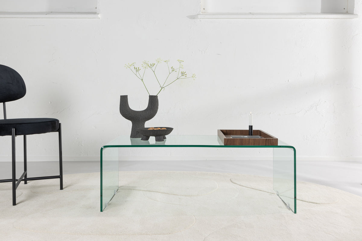 Telemark sofabord - 110 × 50 cm - transparent, valnøddefarvet - billede 13