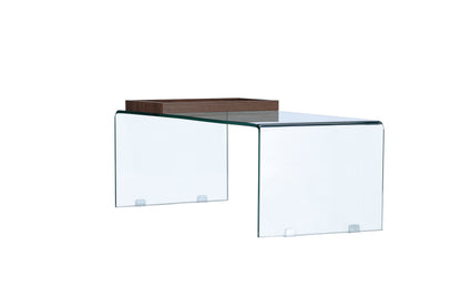 Telemark sofabord - 110 × 50 cm - transparent, valnøddefarvet - billede 3