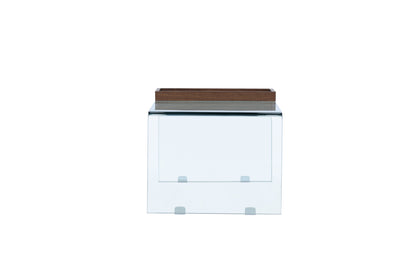 Telemark sofabord - 110 × 50 cm - transparent, valnøddefarvet - billede 4