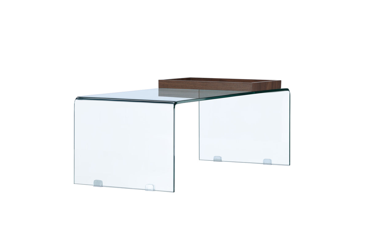 Telemark sofabord - 110 × 50 cm - transparent, valnøddefarvet - billede 5