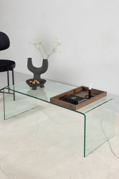 Telemark sofabord - 110 × 50 cm - transparent, valnøddefarvet - billede 20