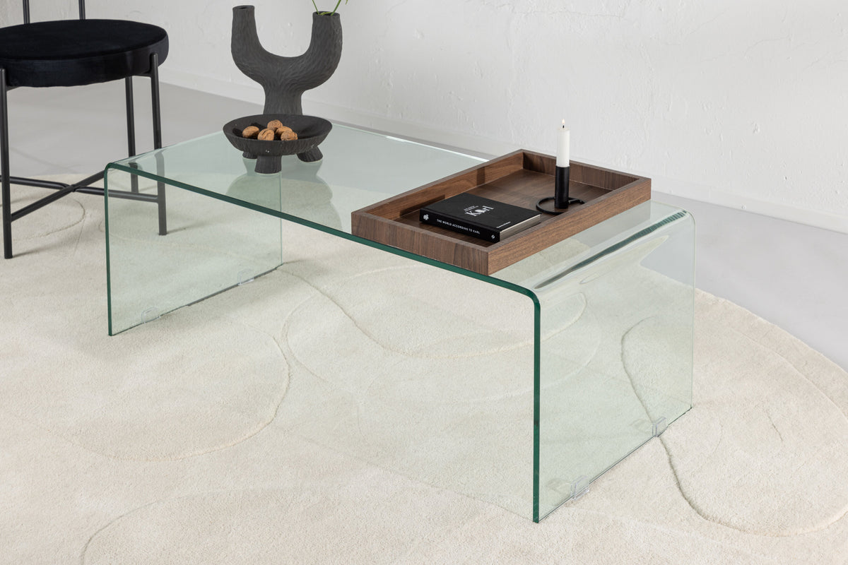 Telemark sofabord - 110 × 50 cm - transparent, valnøddefarvet - billede 16