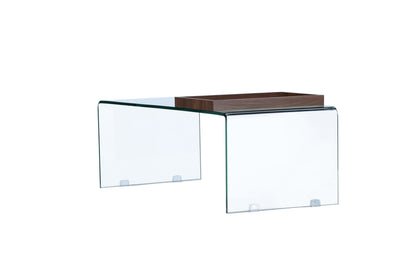 Telemark sofabord - 110 × 50 cm - transparent, valnøddefarvet - billede 9