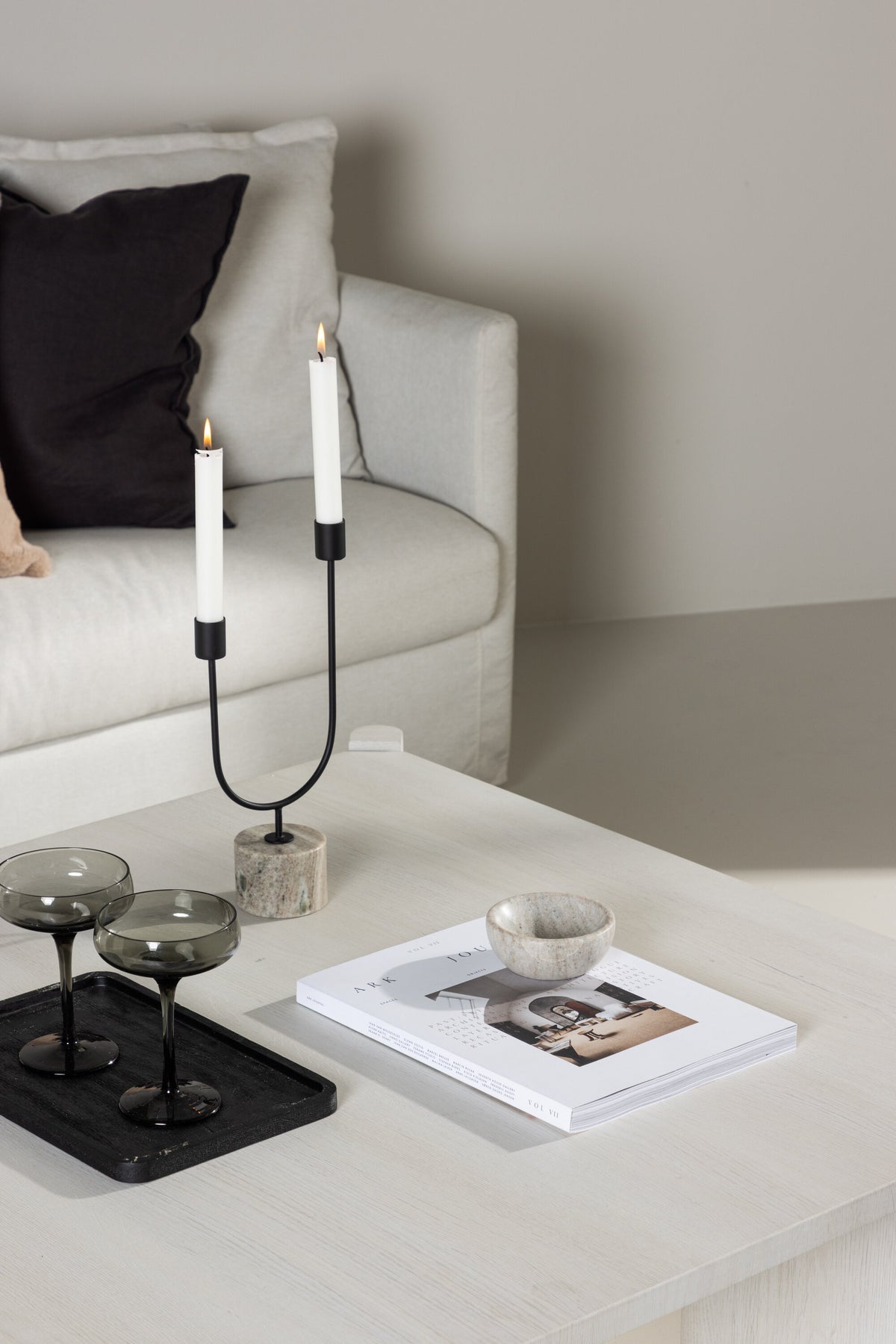 Rogaland sofabord - 100 × 100 cm - hvidpigmenteret - billede 19