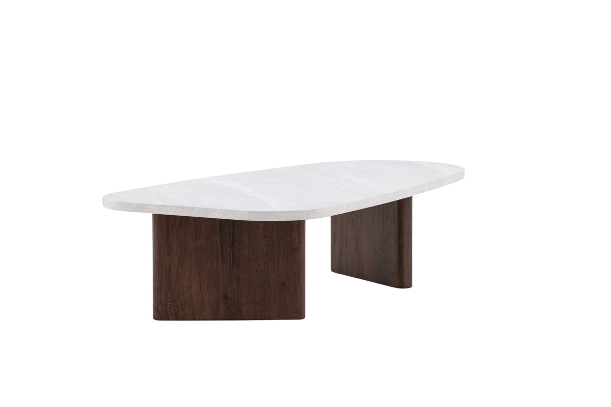 Grönvik sofabord - 130 × 65 cm - mokka, lysegrå - billede 2