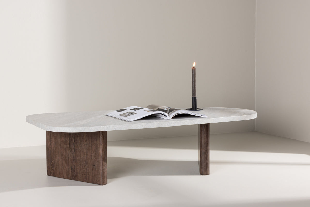 Grönvik sofabord - 130 × 65 cm - mokka, lysegrå - billede 13