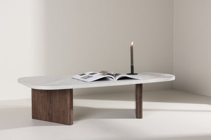 Grönvik sofabord - 130 × 65 cm - mokka, lysegrå - billede 13
