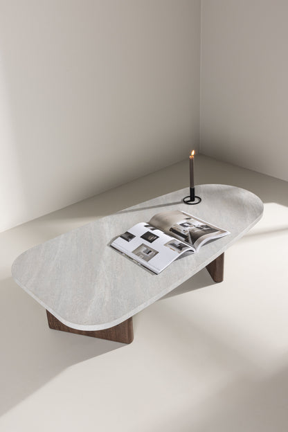 Grönvik sofabord - 130 × 65 cm - mokka, lysegrå - billede 18