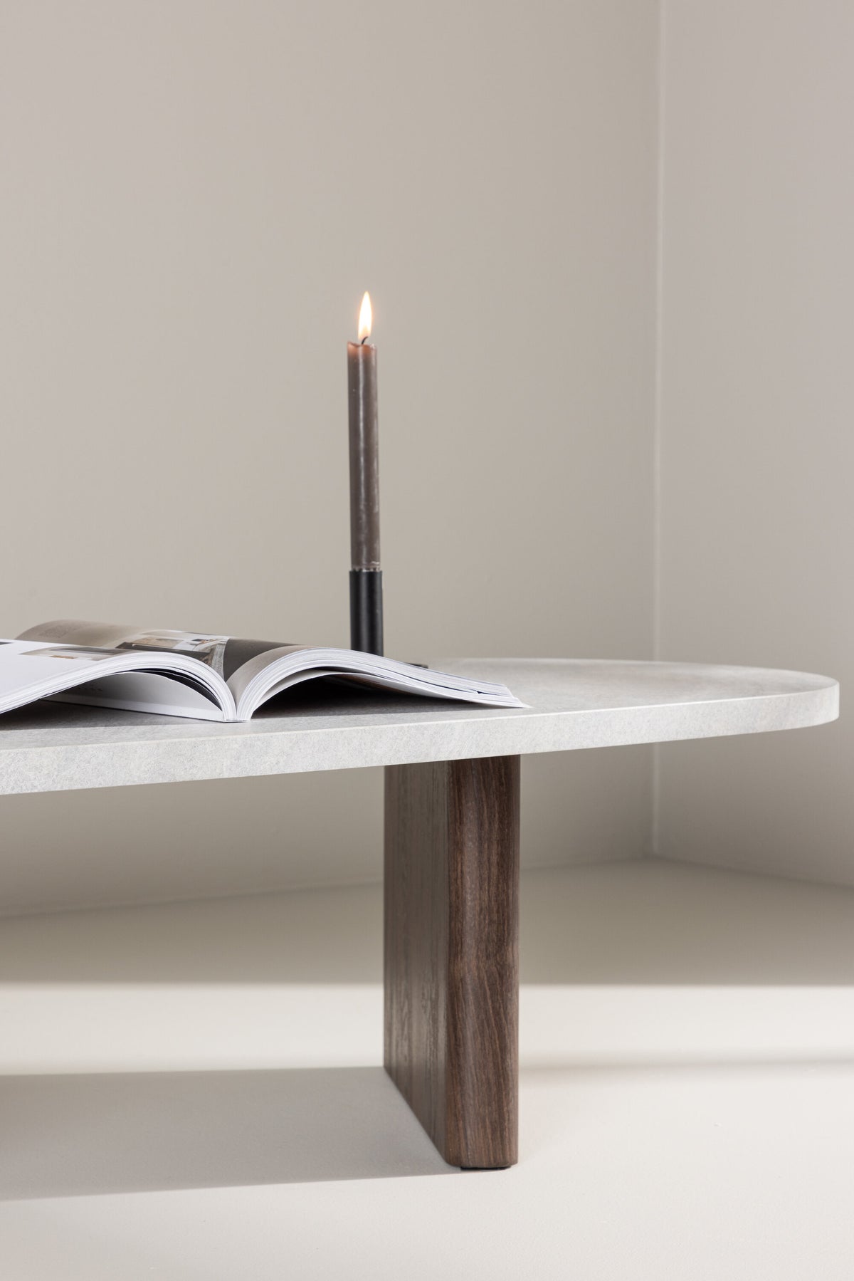 Grönvik sofabord - 130 × 65 cm - mokka, lysegrå - billede 19