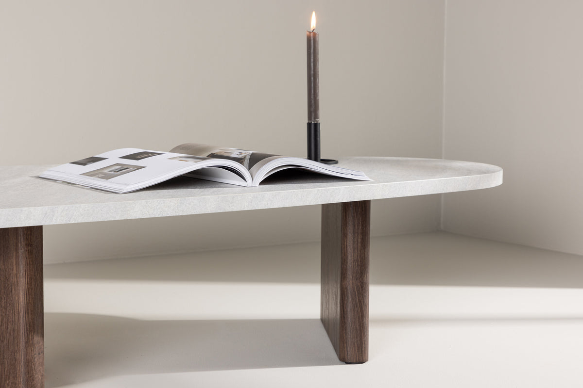 Grönvik sofabord - 130 × 65 cm - mokka, lysegrå - billede 15