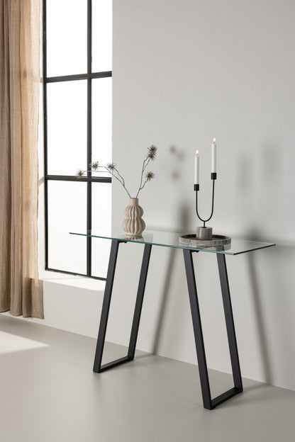 Horten sidebord - 100 × 40 cm - sort, klar, transparent - billede 16