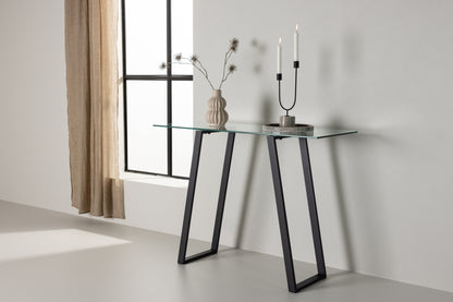 Horten sidebord - 100 × 40 cm - sort, klar, transparent - billede 13