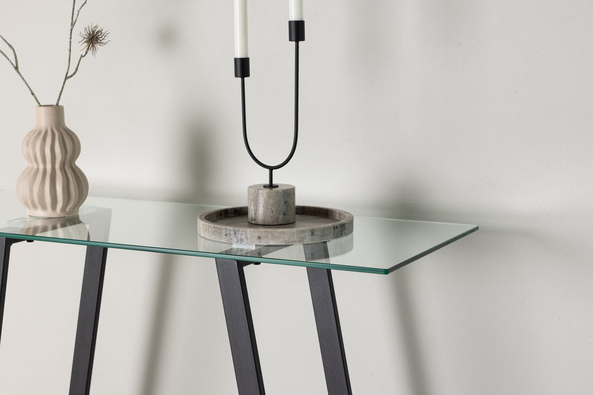 Horten sidebord - 100 × 40 cm - sort, klar, transparent - billede 14