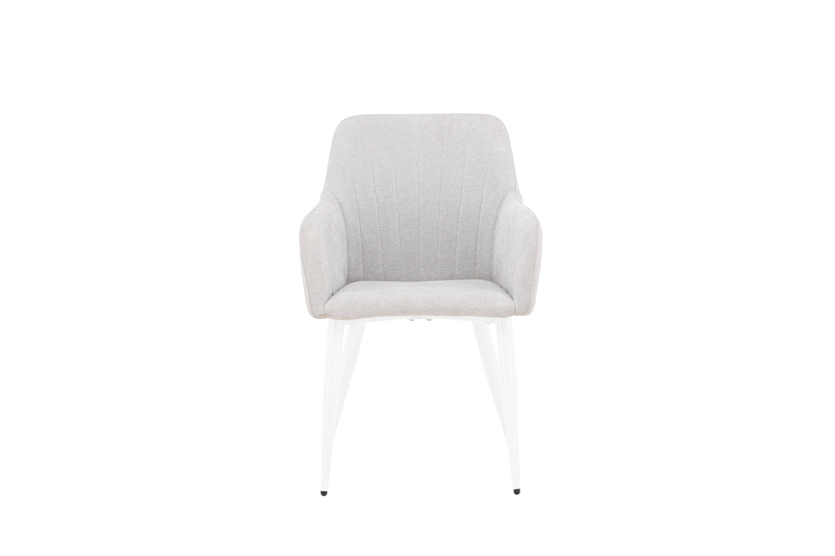 Comfort spisebordsstole - lysegrå, hvid - 2 stk. - billede 1