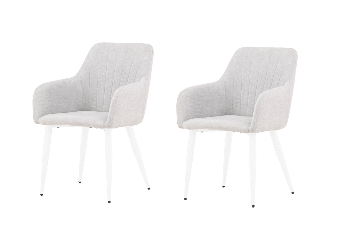 Comfort spisebordsstole - lysegrå, hvid - 2 stk. - billede 2