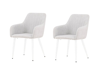 Comfort spisebordsstole - lysegrå, hvid - 2 stk. - billede 2