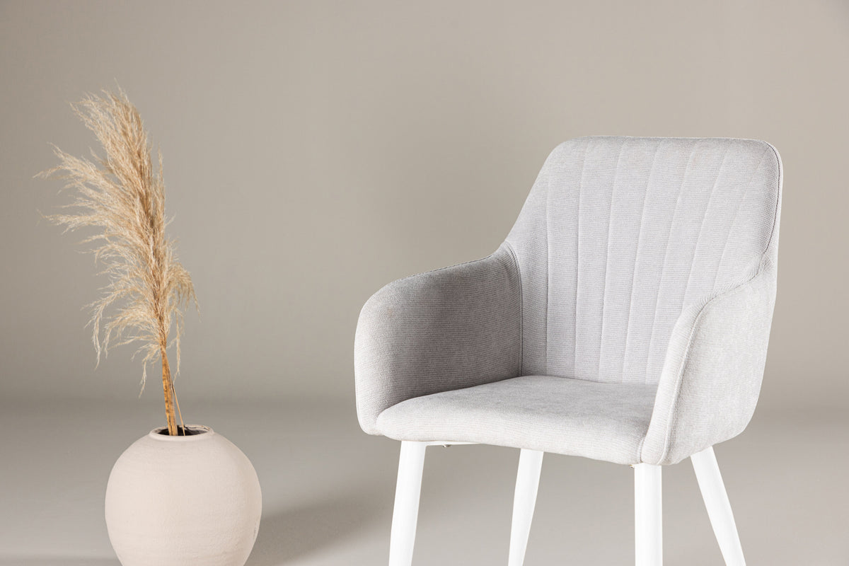 Comfort spisebordsstole - lysegrå, hvid - 2 stk. - billede 15