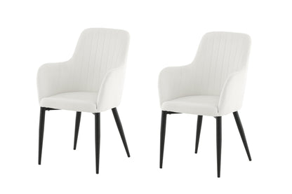 Comfort spisebordsstole - sort, hvid - 2 stk. - billede 1