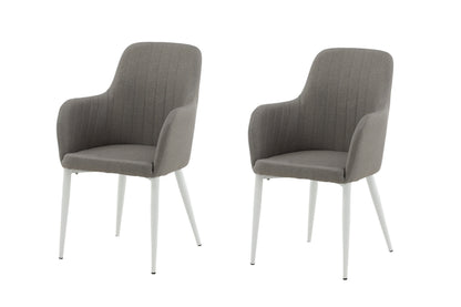 Comfort spisebordsstole - grå, hvid - 2 stk. - billede 1