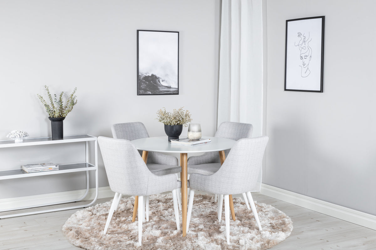 Plaza rundt spisebord - Ø100 cm - natur, hvid - billede 4