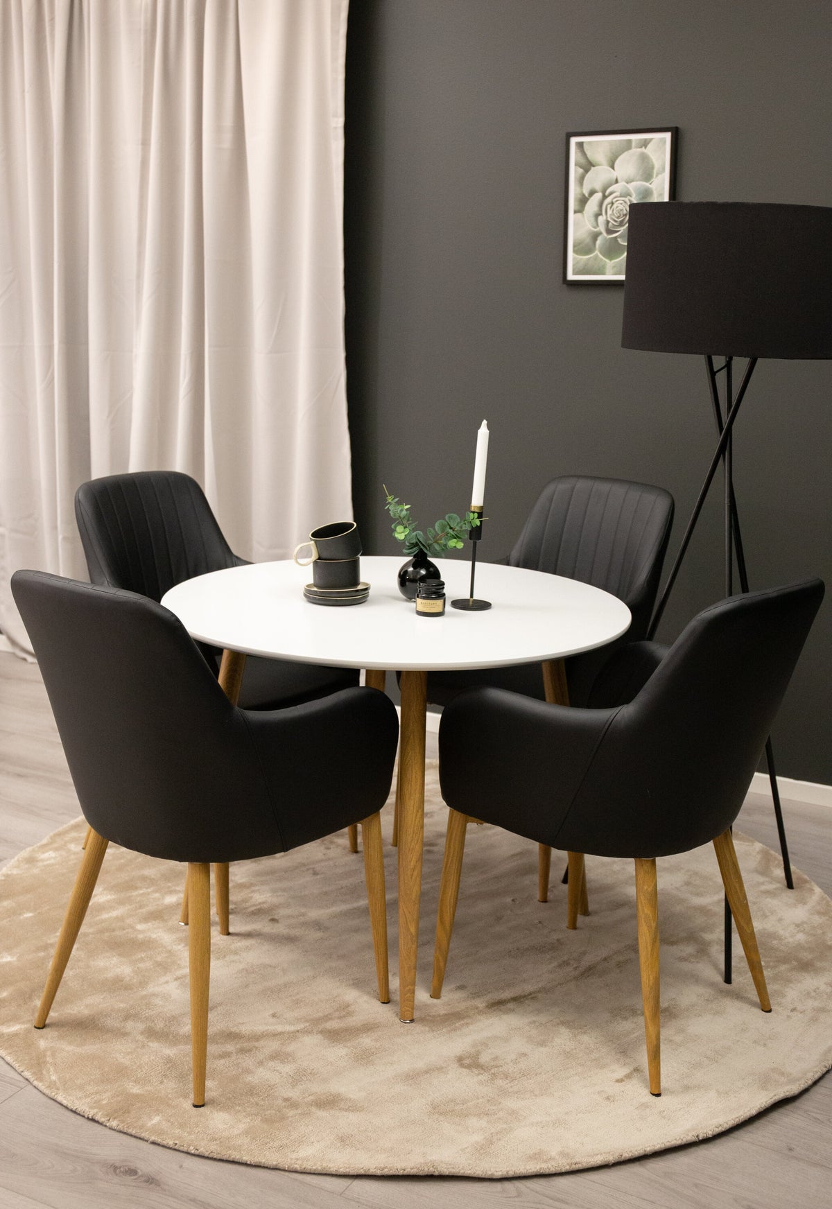Plaza rundt spisebord - Ø100 cm - natur, hvid - billede 8