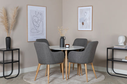 Plaza rundt spisebord - Ø100 cm - natur, hvid - billede 7