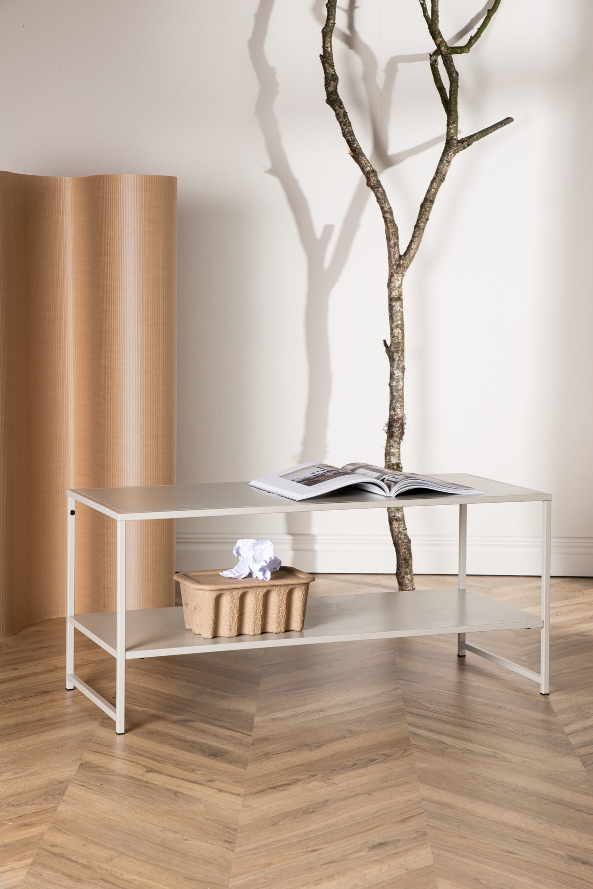 Staal sidebord - 102 × 43 cm - beige - billede 16