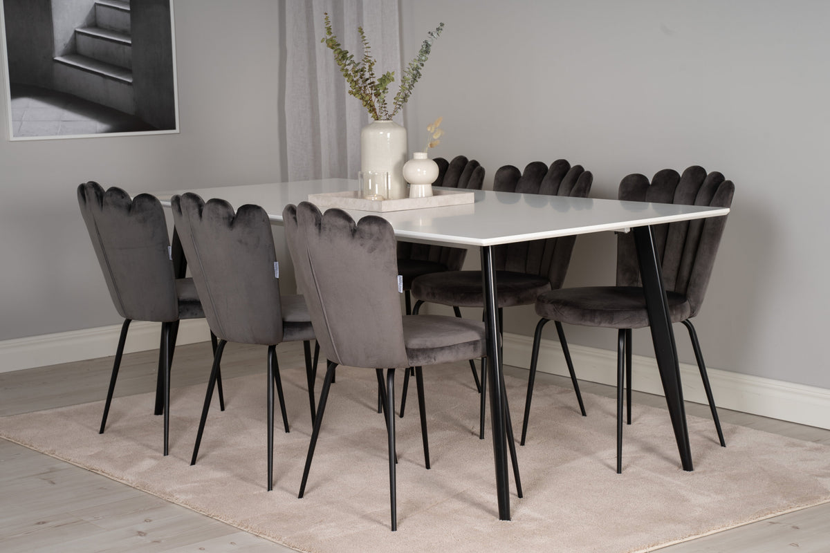 Polar spisebord - 180 × 90 cm - sort, hvid - billede 2