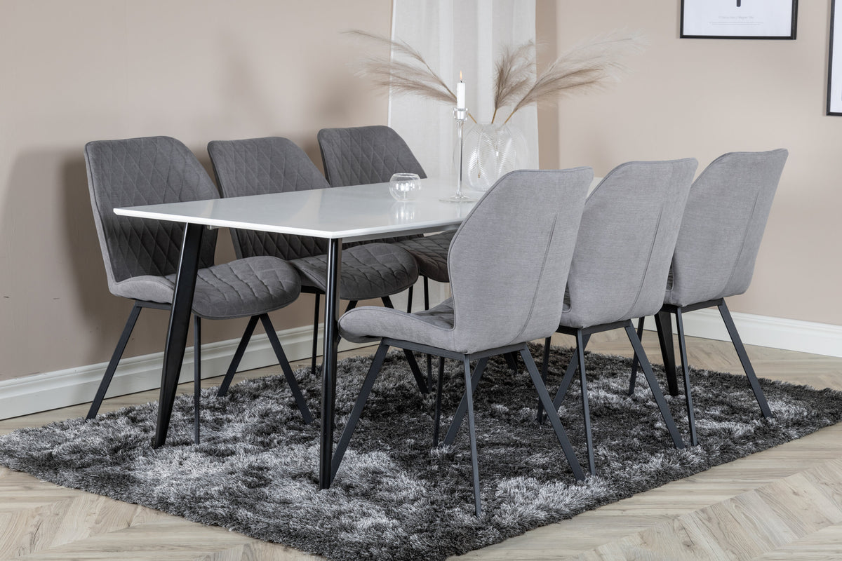 Polar spisebord - 180 × 90 cm - sort, hvid - billede 3
