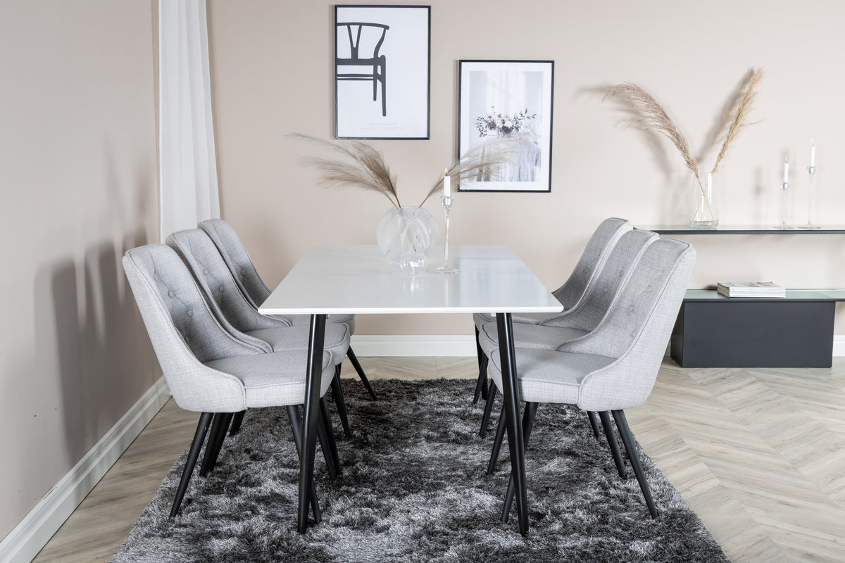 Polar spisebord - 180 × 90 cm - sort, hvid - billede 4